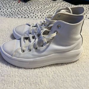 White leather converse.